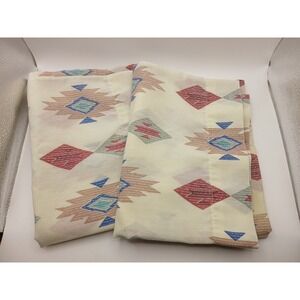 Vintage Thomaston Pillowcases Set Of 2 Standard Aztec 90s Southwest Made in USA